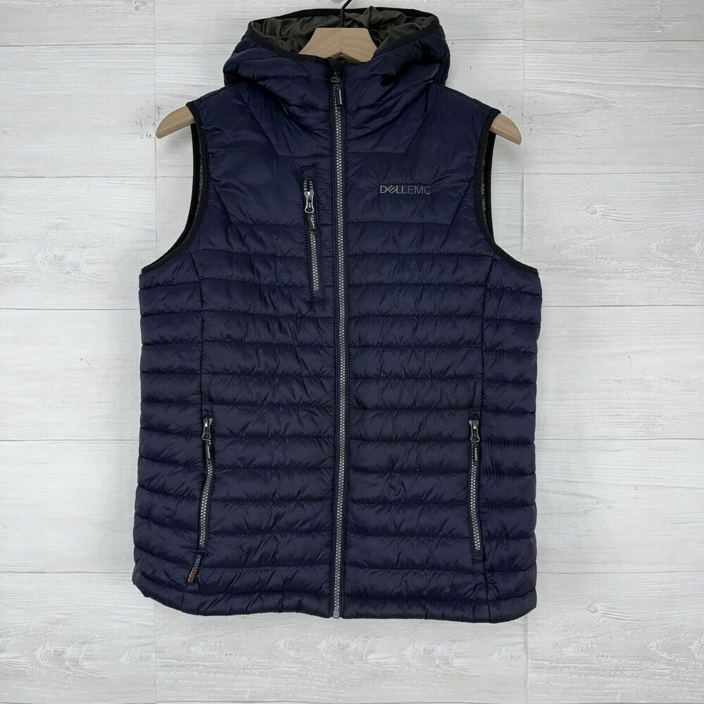 Stormtech Performance Thermal Puffer Vest Women‎ L Navy Hooded DELL Embroidery